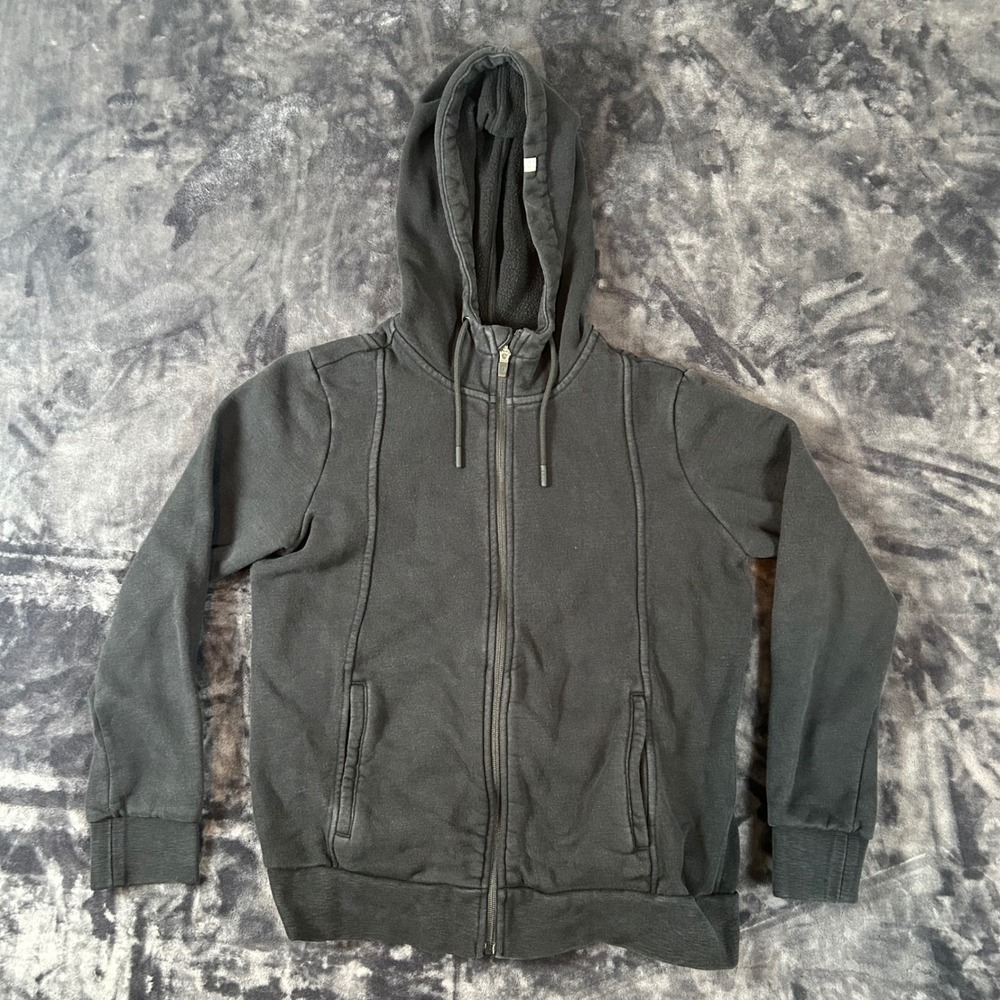 FIGS Full Zip Hoodie Mens Small Black Fleece Cotton Blend